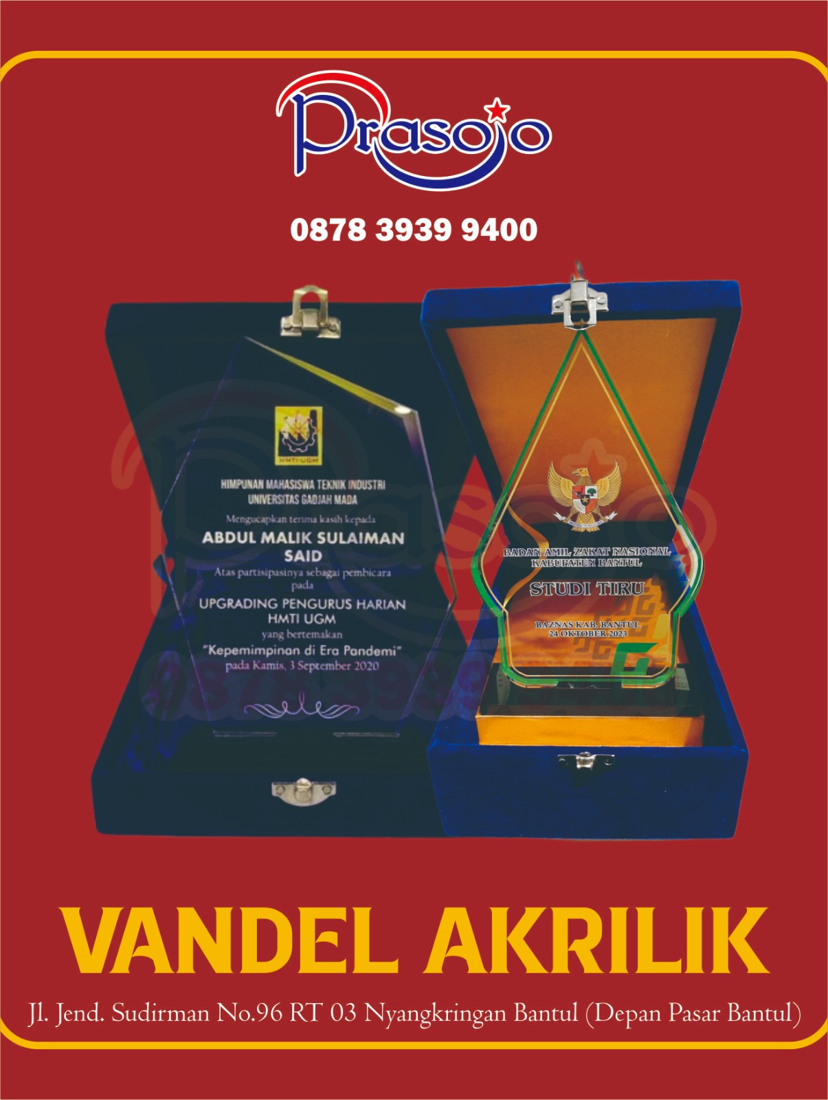 vandel akrilik penghargaan custom, vandel akrilik desain elegan, vandel akrilik ukiran laser
